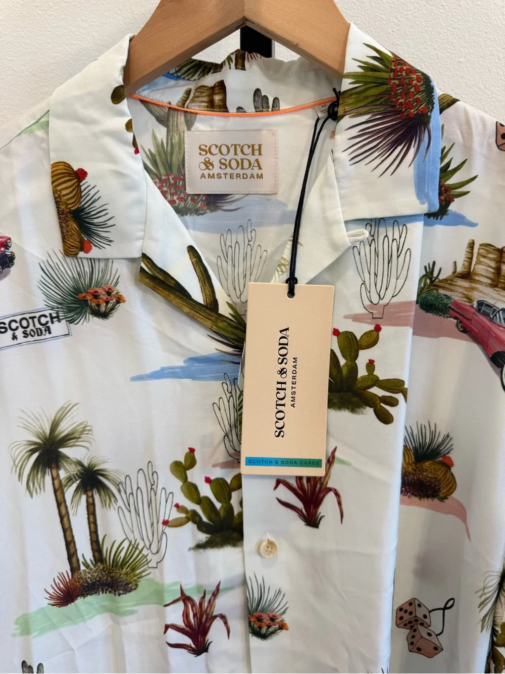 NWT Scotch & Soda Desert Motif Camp Short Sleeve Button Down Shirt Medium Resort - Picture 5 of 7